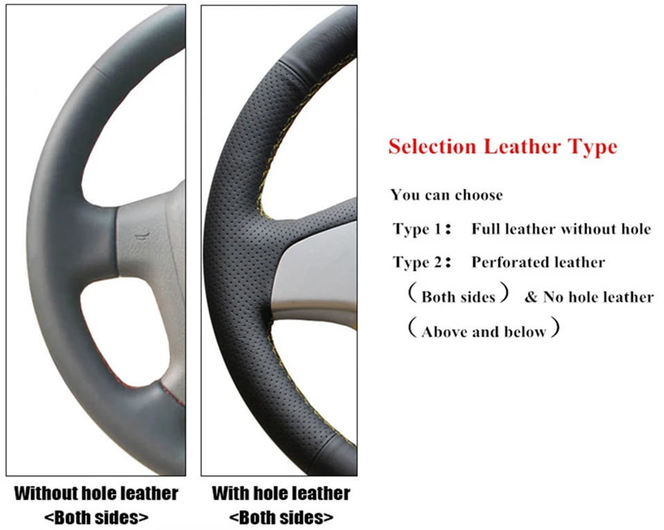 DIY Black Artificial Leather Hand-stitched Car Steering Wheel Cover for Mitsubishi Pajero Sport 2004 Montero Sport 2004