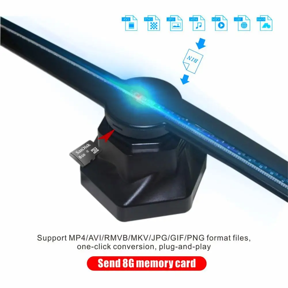 TBDSZ 3D Hologram Advertising Display LED Holographic Imaging 3D Naked Eye LED Fan light 3d Display Advertising logo Light Decor TBDSZ 3D Hologram Advertising Display LED Holographic Imaging 3D Naked Eye LED Fan light 3d Display Advertising logo Light Decor