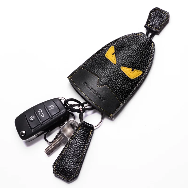 

New Fashion Cow Genuine Leather Men Women Key Wallets Multi Function Car Key Case Female Male Zipper Housekeeper Holders Hot