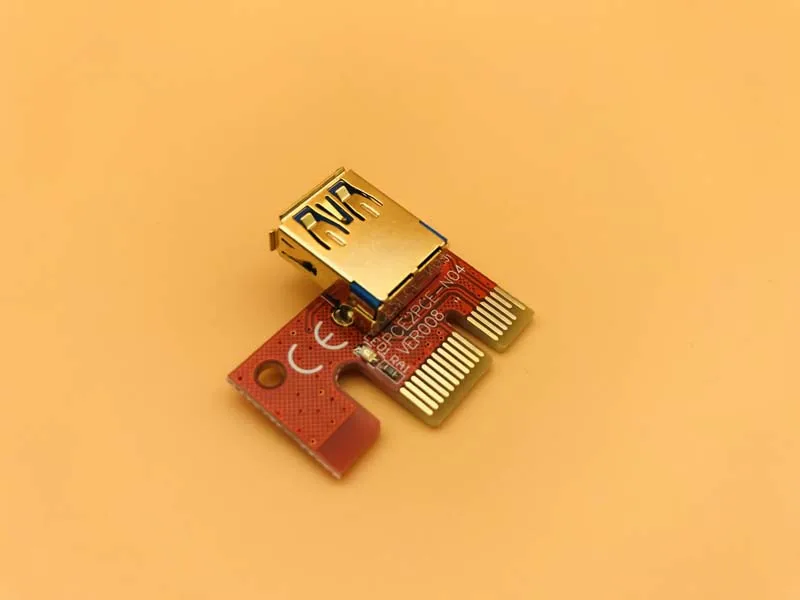 10 шт. 008 красная плата 3 светодиодных PCI Express Riser Card E 1x к 16x расширитель адаптер карта