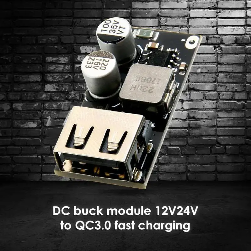 QC3.0 QC2.0 USB DC понижающий преобразователь для зарядки модуль 6 32 в 9 12 В 24 Быстрого