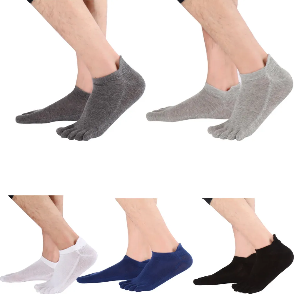 1 Pair Mens Ankle Socks Activewear Stretchy Five Finger Toe Short Socks Breathable Summer Autumn
