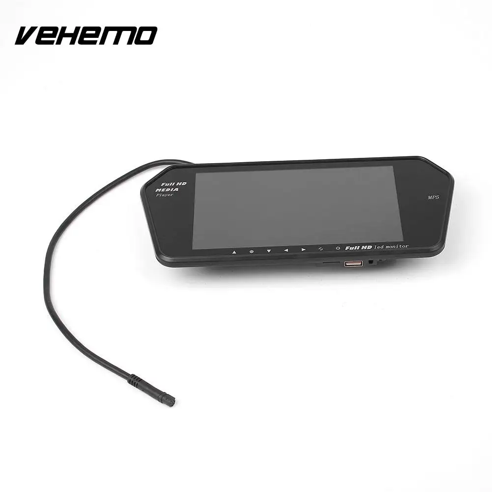 Vehemo 7 дюйм(ов) ЖК-дисплей Авто Экран заднего вида Камера зеркало Мониторы 2 видеовходов