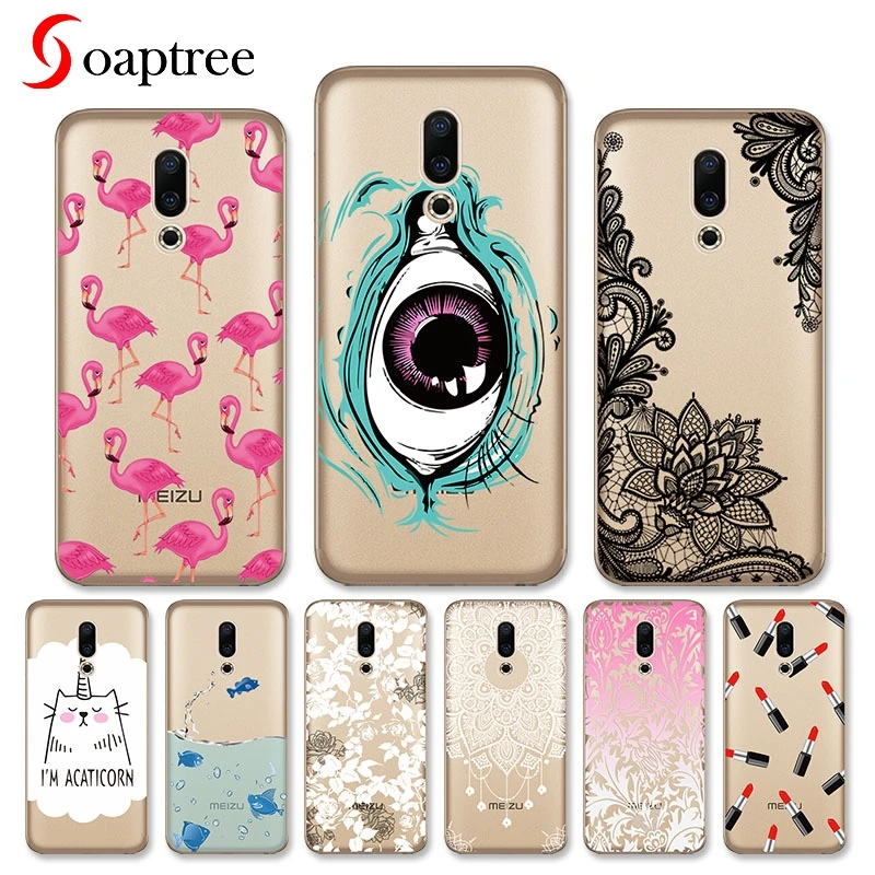 

Soaptree Meizu 16X Case Silicone Meizu 16X Cover Cute Transparent Painting Soft TPU Back Cover for Meizu 16 X Phone Case Bumper