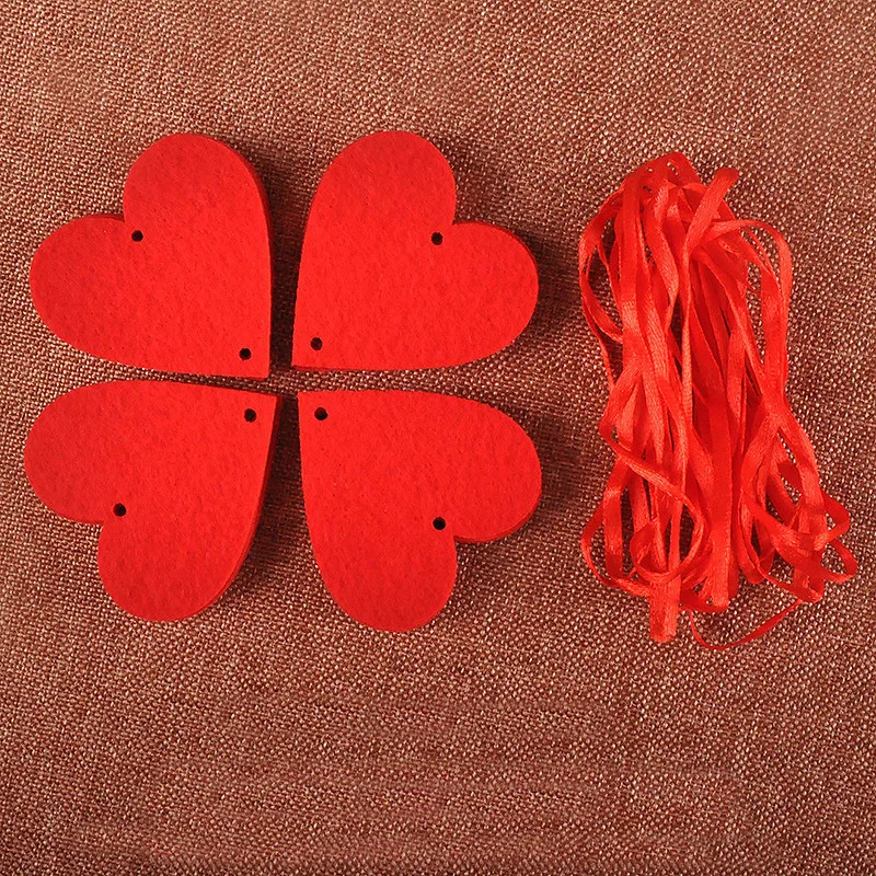 16 Hearts With Rope Romantic Wedding Decoration Marriage Room Layout DIY Garland Creative Love Curtain Wedding Supplies
