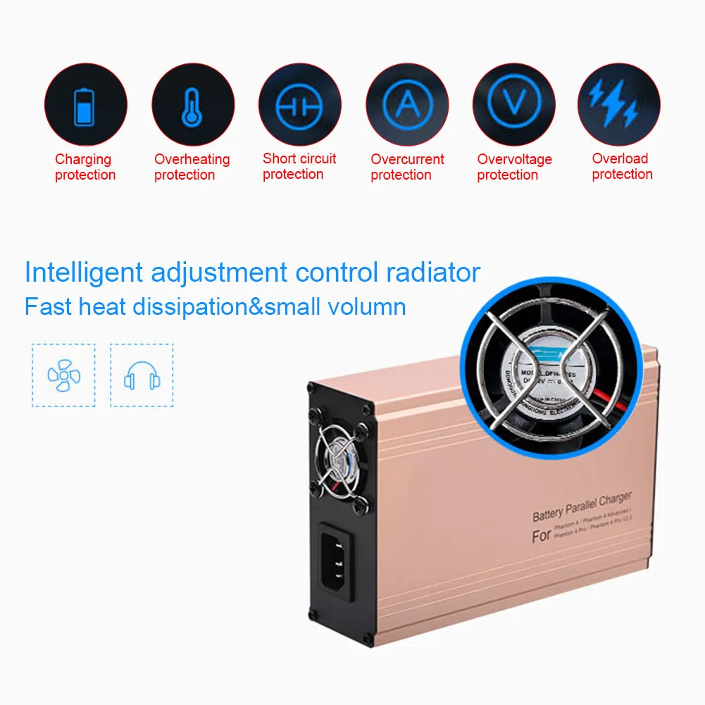 

Parallel Multiple Battery Charger Intelligent Rapid Charger for DJI 4 Pro New Arrival