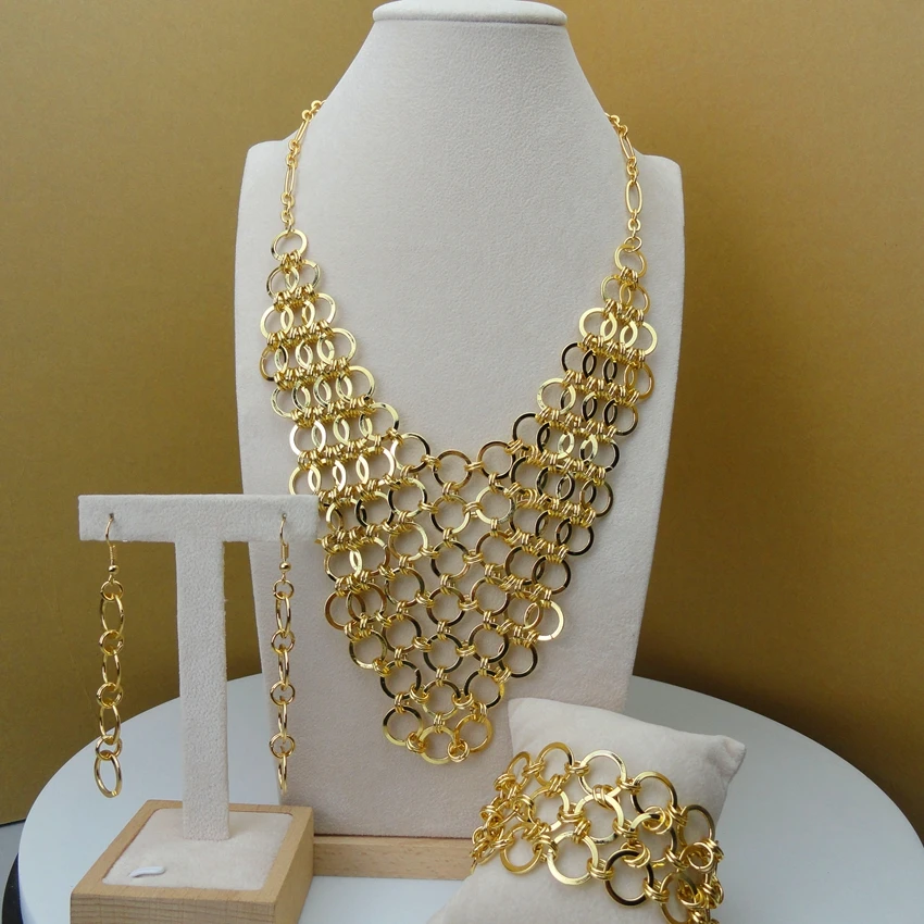 

Yuminglai 2019 African Plated Gold and Jewelry Sets Dubai Luxury Jewelry Sets for Women FHK5930