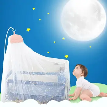 

Children White Bed Mosquito Net Bracket Children's Stroller Mosquito Net Bracket Round Lace Curtain Dome Princess Bed Canopy Net