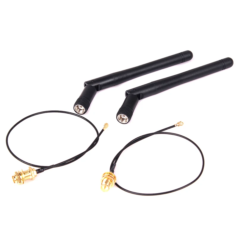 2.4GHz 3dBi RP-SMA Wifi Antenna&IPX/U.fl Pigtail Cable For mini PC PCI Card