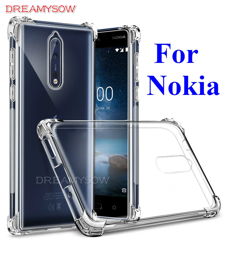 Противоударный чехол для Nokia 6 5 3 Прозрачный 7 1 plus 2 8 X6 Coque полная защита 360 градусов