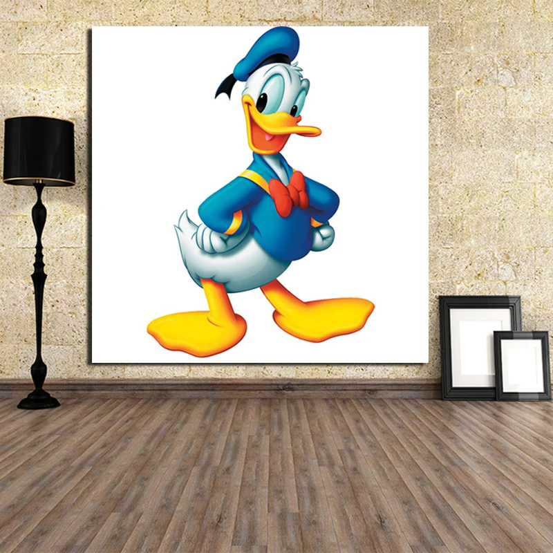 

Donald Duck White Background Illustration Canvas Painting Print Living Room Home Decor Modern Wall Art Oil Painting Posters Art