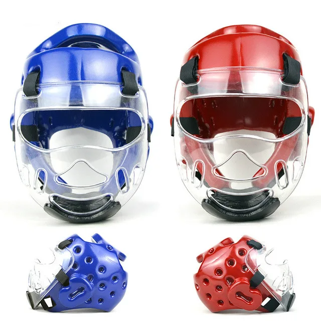 

Taekwondo Headguard Helmet Karate Kickboxing Sanda Head Protection With Mask ITF WTF Training Protector Headgear