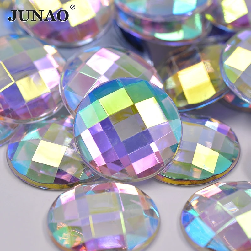 

6-52mm Crystal AB Rhinestones Flatback Acrylic Gems Round Strass Crystal Stones For Clothes Dress Crafts Decorations
