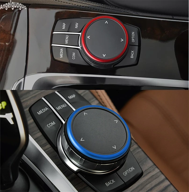 For BMW 5 Series G30 G38 2017 18 Car Interior Multimedia Button Knob Decorate Ring Cover Frame Sticker Idriver Sport Car-styling