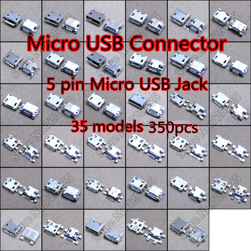 

Micro USB Connector Charging socket port for smart phones tablet 5 pin Micro USB Jack PCB female socket