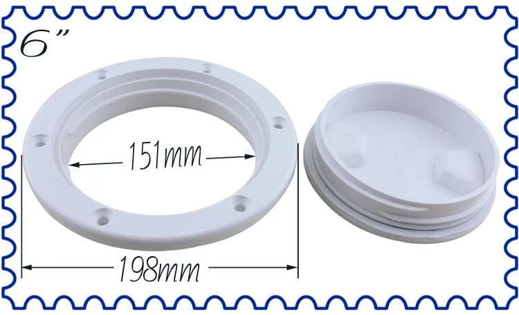 Морской ABS палубный осмотр люка доступа крышка лодки антикоррозионный винт из белой круглой пластины " 6" 8"