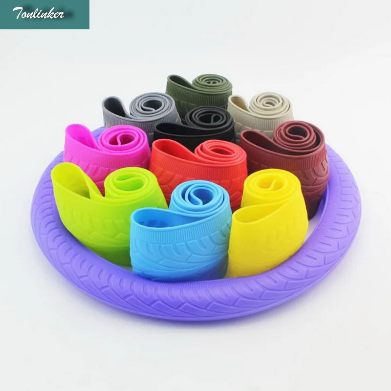 

Tonlinker 1 pcs car styling Soft Silicone Car 38cm Steering Wheel Cover Anti-slip Four Seasons General Silica Gel Wheel Cover