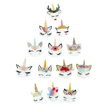 

5pcs/lot new arrival planar resin cute unicorn head kawaii resin cabochons accessories