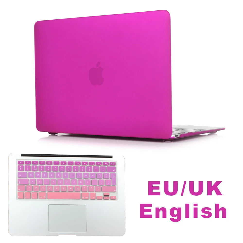 Матовый чехол для MacBook Air 13,3 Pro 13 15 retina A1706 A1707 Бесплатный подарок градиент ЕС/Великобритания ES RU английская(США) клавиатура протектор - Цвет: EU English Orchid