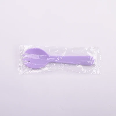 10Pcs Disposable Small Spork Plastic Fork Spoon Dessert Icecream Cake Fast Food Restaurant Wedding Party Birthday Fork Spoon individual-purple