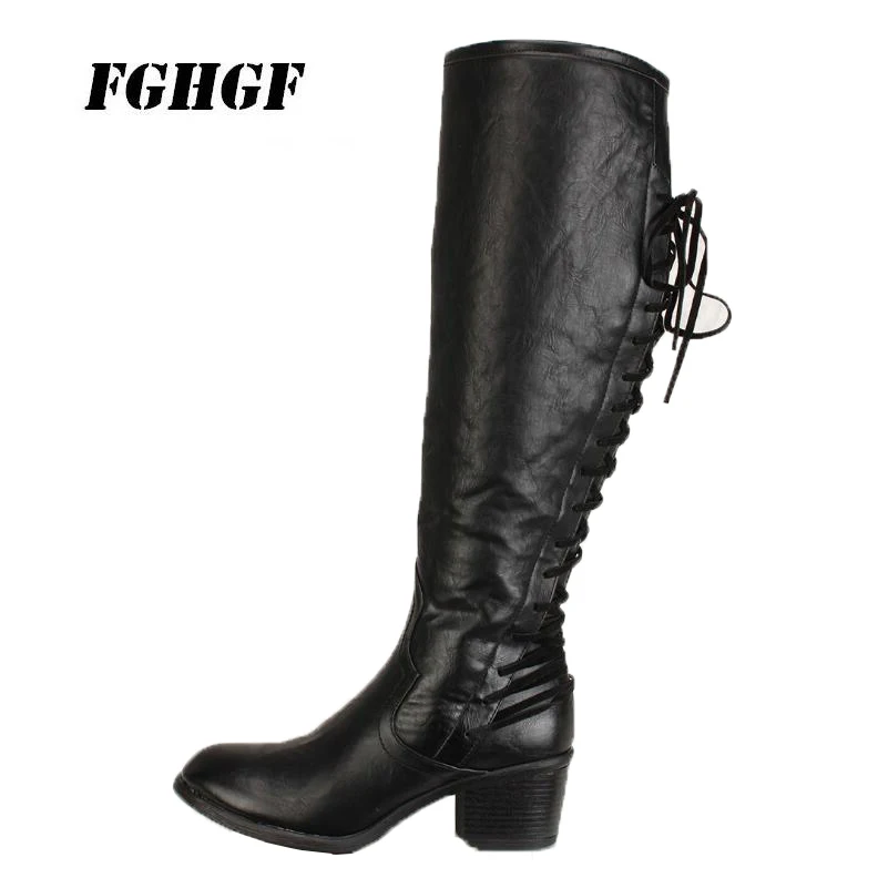 

Exempt postage fashion leisure sexiness Wild pie Long boots Rough heel Low heel Knight boots Female boots