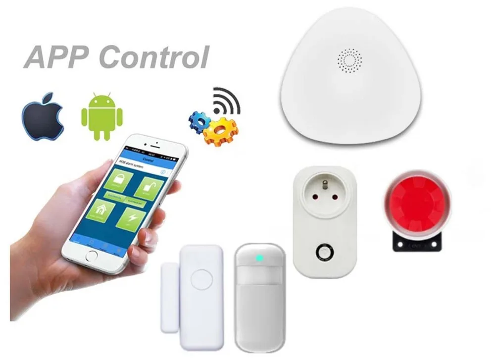 

SmartYIBA WiFi Home Security Alarm System Kits Door Sensor PIR Motion Sensor Security Camera App Remotely Control (iOS&Android)