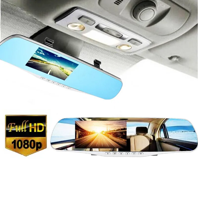 170Degree 1080P HD Car DVR Wide Vision Front Rear View Camera DVRs Car Mirror Smart Dash Camera Dashcam Cam RearView Mirror Kit