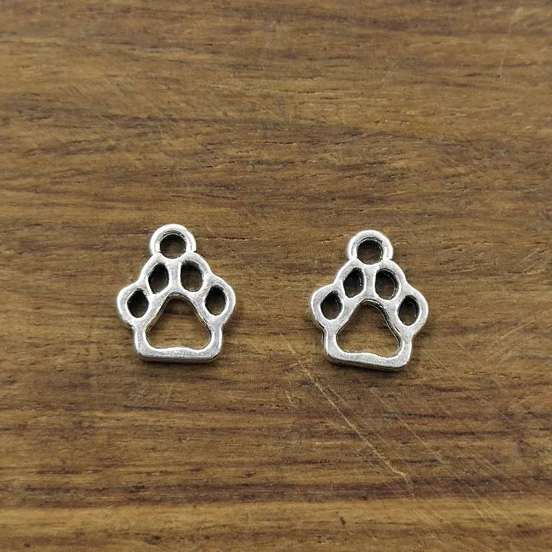 

20pcs Animal Paw dog paw charms 13*11mm Tibetan Silver Plated Pendants Antique Jewelry Making DIY Handmade Craft