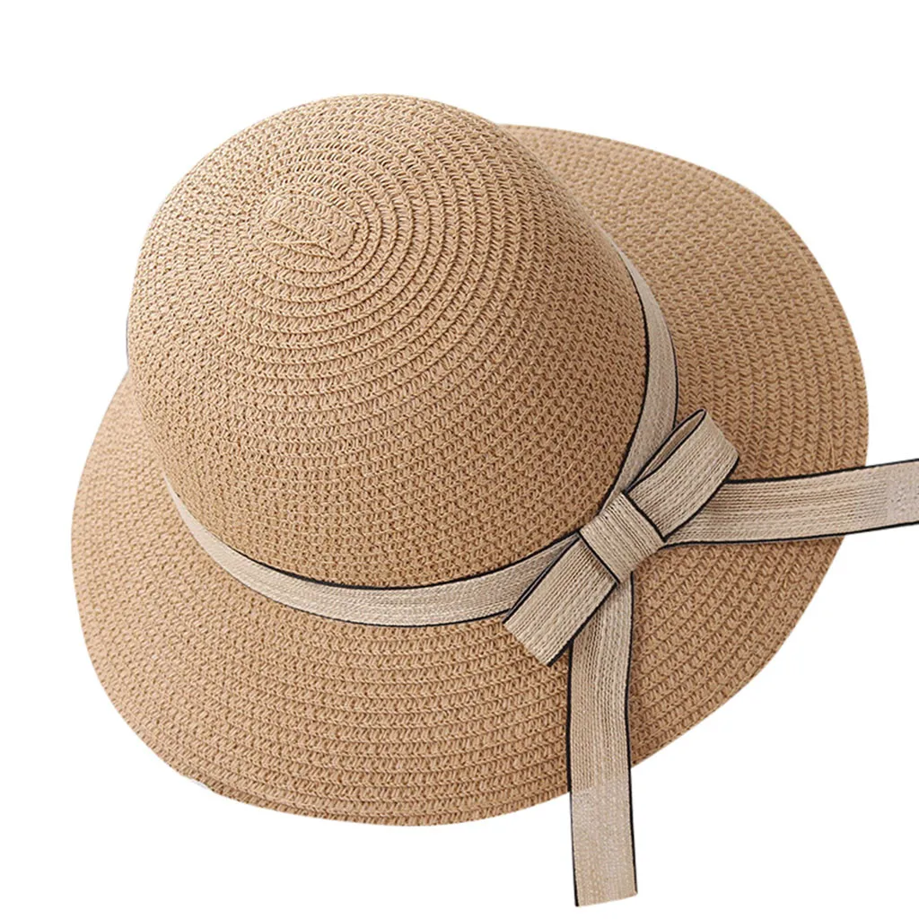 

feitong Ladies Women Leisure summer straw hat women big wide brim beach hat sun hat foldable sun block UV protection Hat#Y25