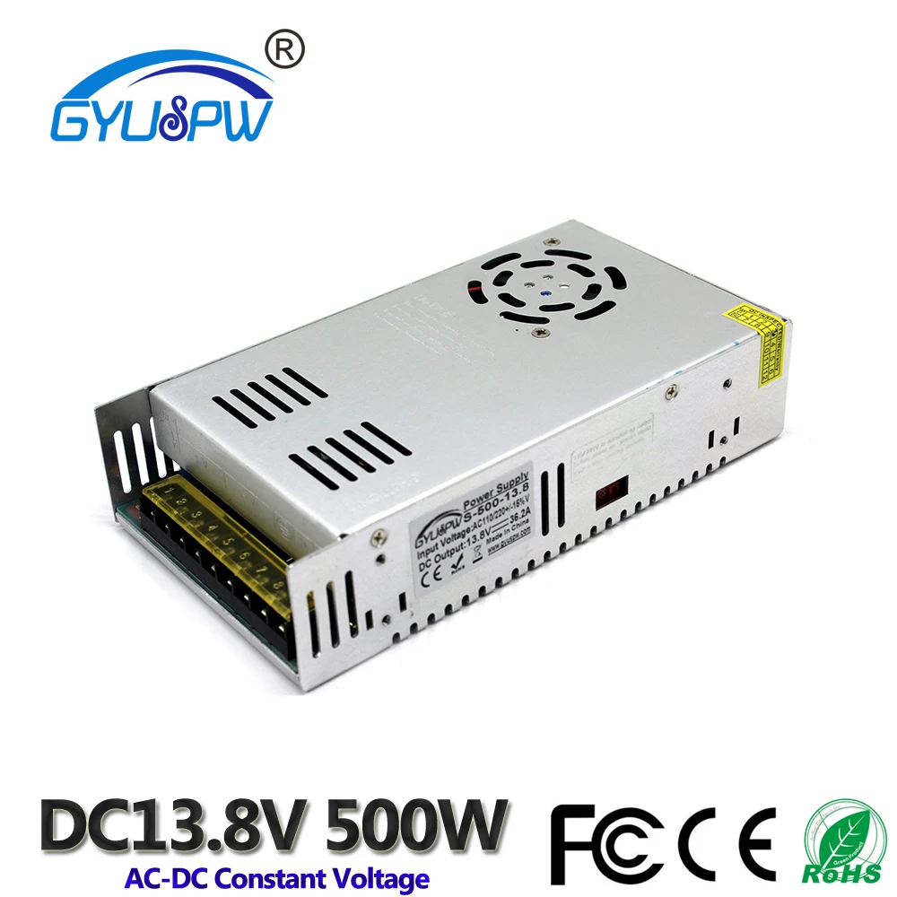 500W 36A 13,8 V DC одиночный выход переключатель питания Трансформатор 110v 220v AC к DC13.8V SMPS для Led светильник CNC CCTV