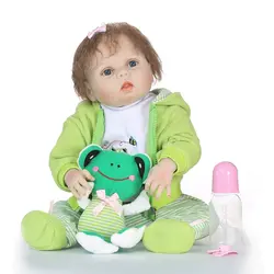 NPK полный силиконовые 22 "Reborn Baby Doll игрушки 55 см реалистичные куклы новорожденных милая девушка спальный сном партнер игрушка подарок на