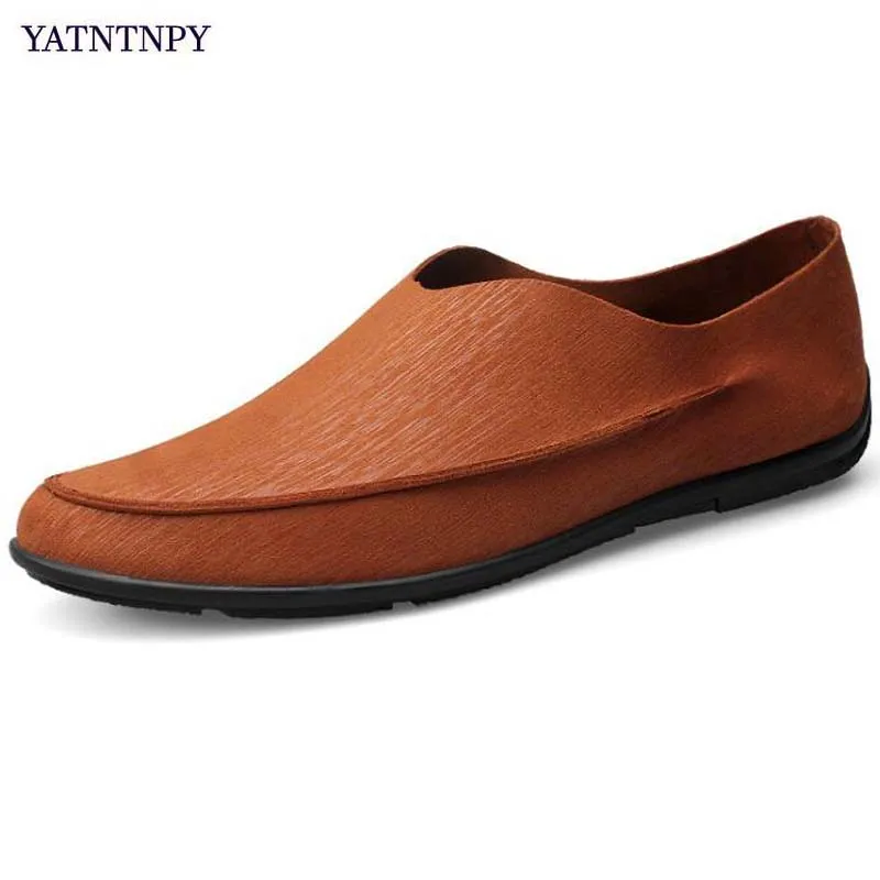

YATNTNPY Plus big size Shoes for man, Lightable loafers Soft Leather Shoes Man driving Shoes Comfort flat spadrilles Moccasins