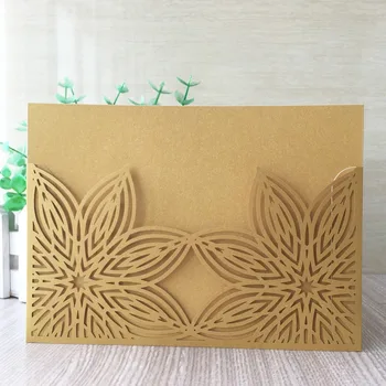 

50pcs/lot Chic Pearl Paper Laser Cut Carved Flower Pattern Invitation Card Wedding Party Card Invitations Greeting Card
