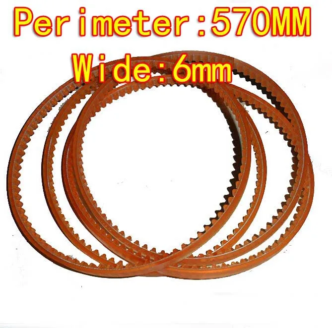 

MB570 Wide:6mm Sewing Machine PU Transmission V Belts single side teeth drive belts
