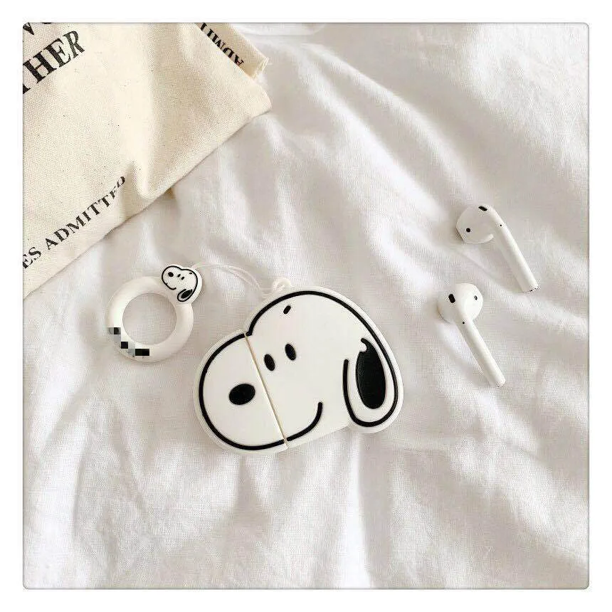 Case for AirPods Cute Cartoon Earphone Cases for Apple Airpods2 Accessories Protect Cover with Finger Ring Strap Unique Charlie