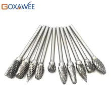Hot 10pcs 3*6 mm Rotary Files Tungsten Carbide Cutter Burs Drill Bit for Dremel Rotary Tools Metalworking Milling Polishing Tool