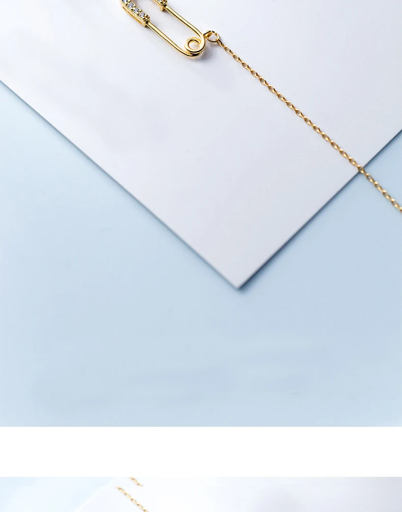 MloveAcc Новая коллекция 925 пробы Серебряная Милая безопасная булавка, кулон ожерелья для женщин ювелирные изделия из стерлингового серебра