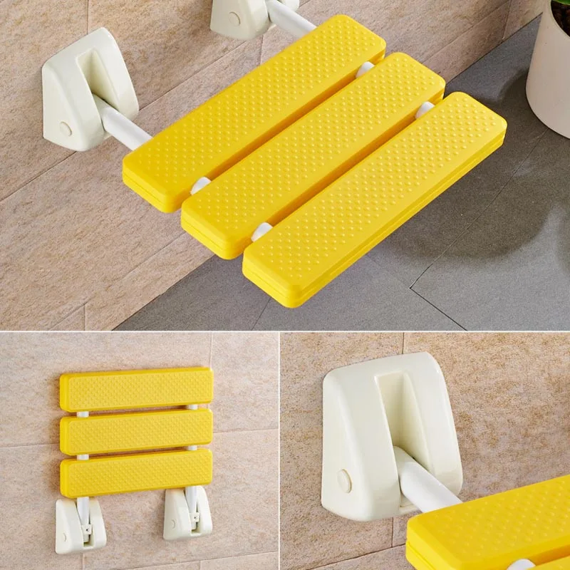 

Folding Wall Shower Seat Wall Mounted Relax Shower Chair Solid Seat Spa Bench Bathroom Supplies LBShipping
