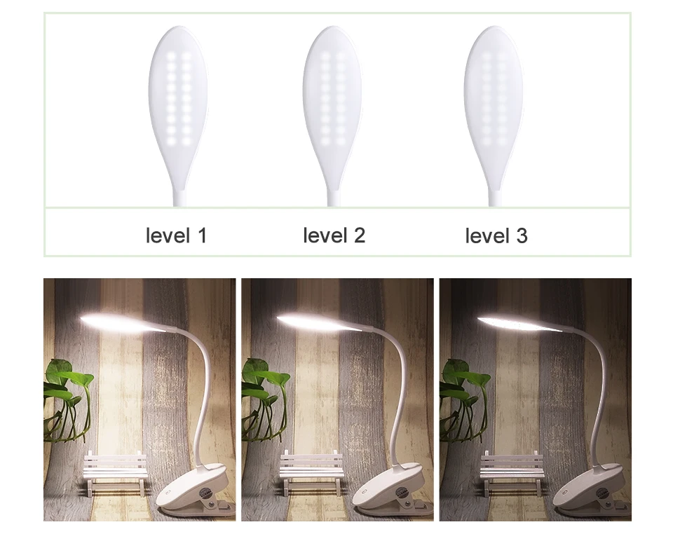 EeeToo USB Rechargeable LED Night Light for Children Desk Lamp Eye Protection LED Table Lamp with 18650 Battery Clip Night Lamp (16)