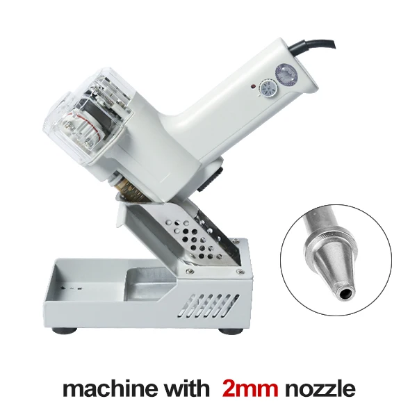 ZONESUN Electric Vacuum Double Desoldering Pump Solder Sucker Tin Suction Gun Powerful Tin Removal Tool - Цвет: 2mm nozzle machine