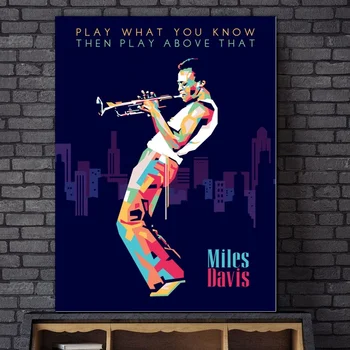 

miles davis jazz musician Art Canvas Poster Home Decor 12x18 24x36inch