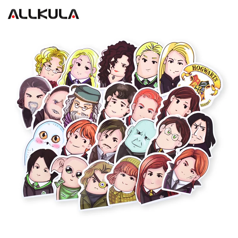 

24pcs Harry Potter Stickers Funny Kids Toy Sticker for DIY Luggage Laptop Skateboard Motorcycle Phone Waterproof Sticker