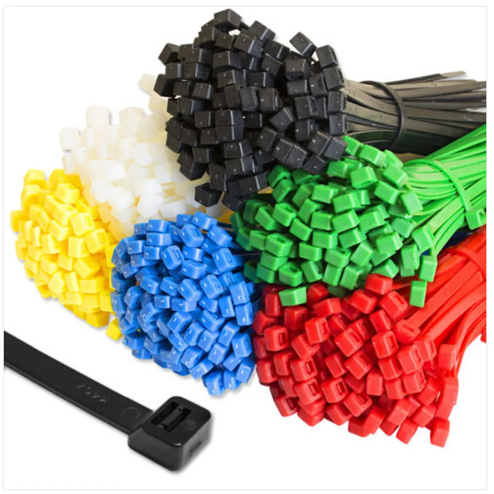 

ISHOWTIENDA 2018 High Quality 100Pcs Nylon Zip Premium Ties Tie Wraps Ties Strong Extra Long All Sizes & Colours Gift
