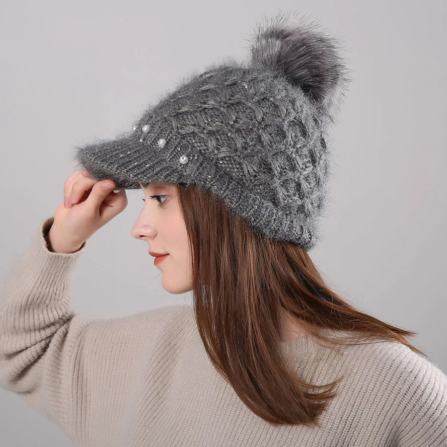 womens beanie hat with visor