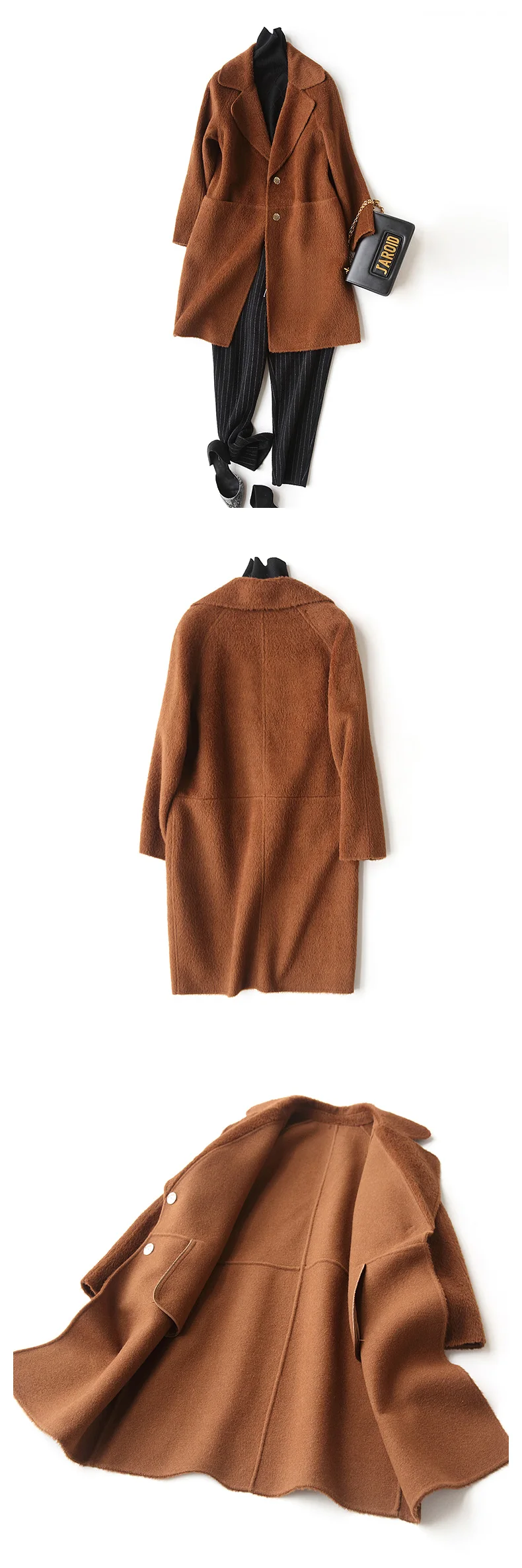Новинка, шерстяное пальто для женщин, модное кашемировое пальто на осень и зиму, женские куртки с отложным воротником, пальто Casaco Feminino F0140