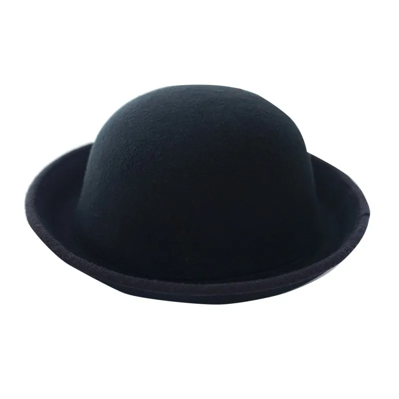 

Women Vintage Bowler Top Hats Nice Roll Brim Derby Fedora Dome Cap