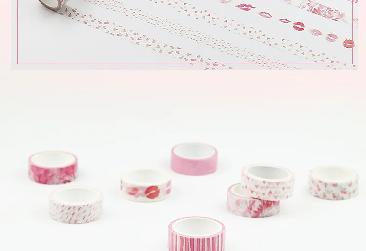 8 шт. Сакура розовый цвет изоляционная лента Набор 15 мм Сакура цветок ленты наклейки Kawaii Подарки Скрапбукинг инструменты канцелярские FJ011