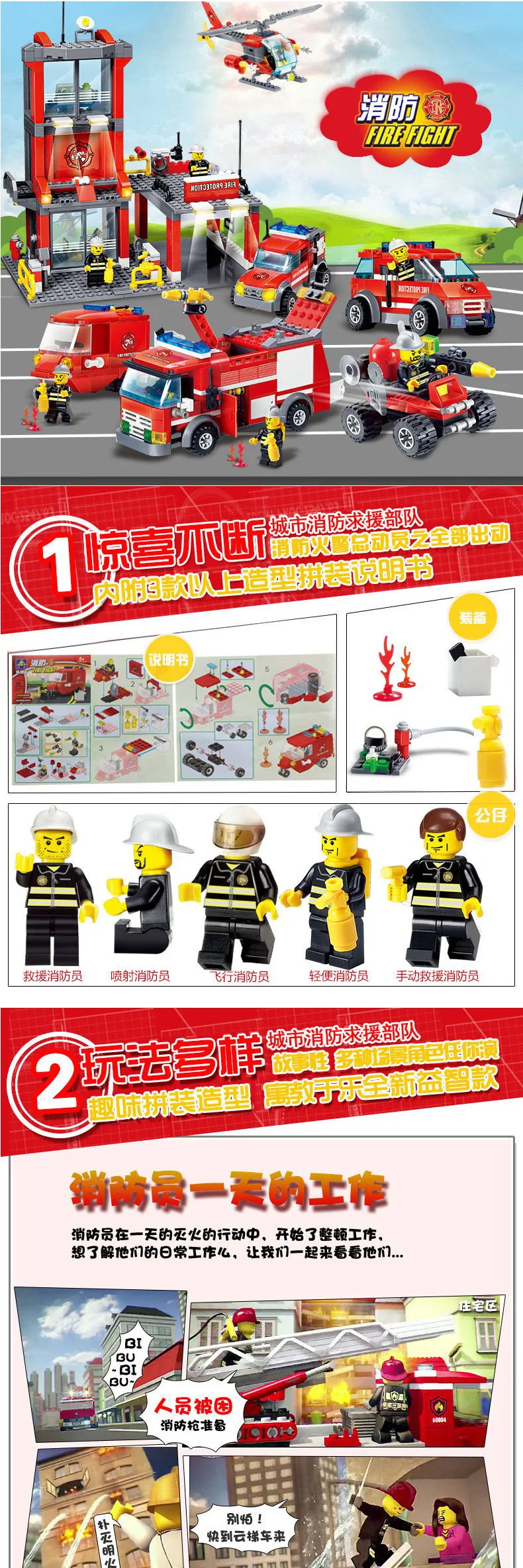 K модели строительные игрушки, совместимые с K8051 ~ 8059 Блочный конструктор "пожарная станция" Игрушки Хобби для мальчиков и девочек модели