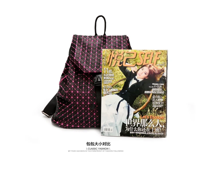 Lasen bag 2017 BaoBao Silica gel backpack female Fashion Girl Daily backpack Geometry Package Sequins Folding Travel Bags (14)
