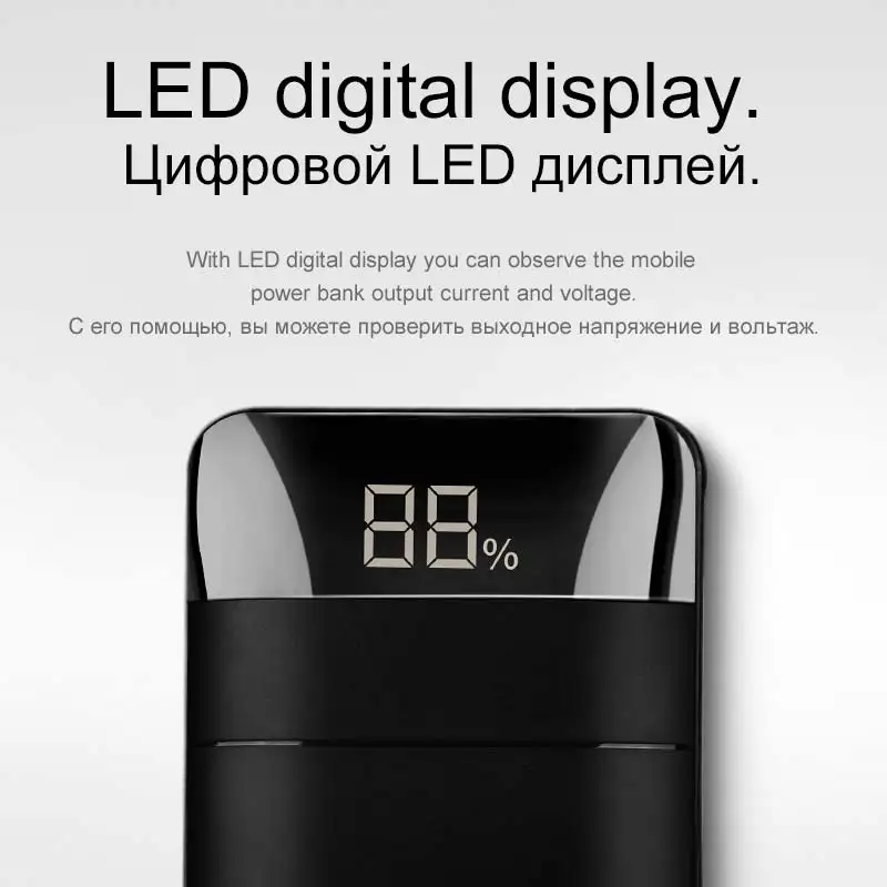HOCO Power Bank 10000mAh Mini Dual USB LED Display Polymer External Battery Portable Charger Powerbank For iphone Xiaomi